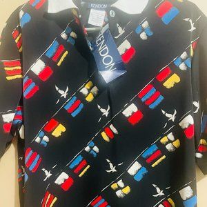 80's NWT Kendon Nautical Novelty Print Blouse